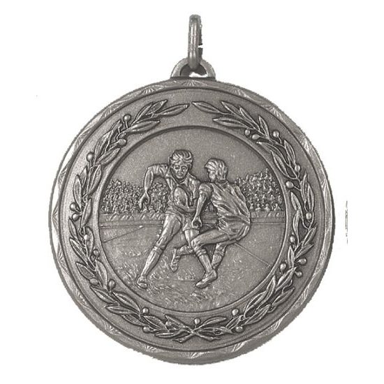 Diamond Edged Rugby Match Silver Medal