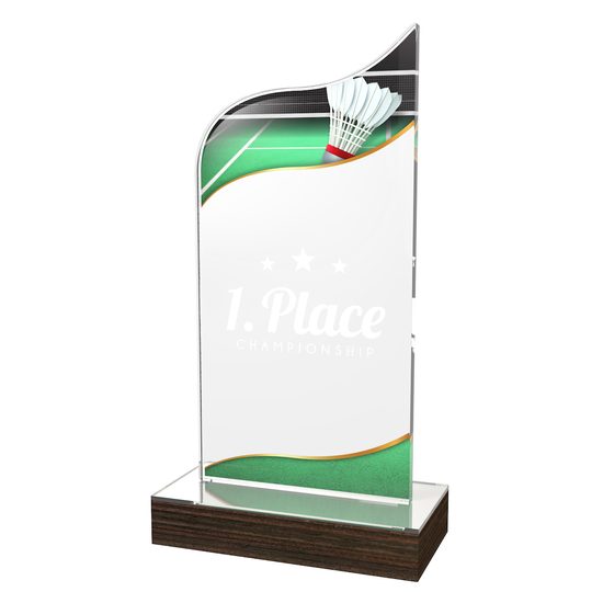 United Acrylic Wood Classic Badminton Trophy