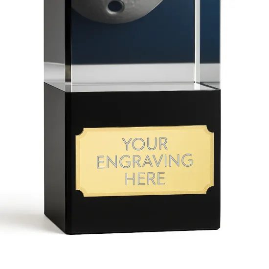 Staklo Black and Clear Solid Glass Cuboid Poker Cards Trophy