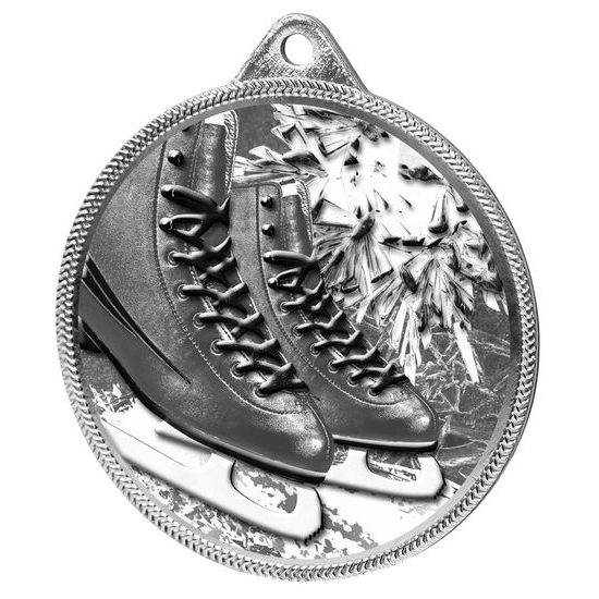 Ice Skating Boots Black Classic Texture 3D Print Silver Medal