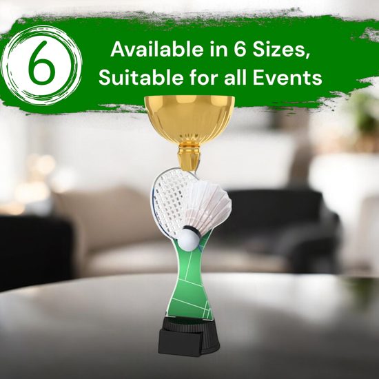 Vancouver Badminton Racket and Shuttlecock Gold Cup Trophy