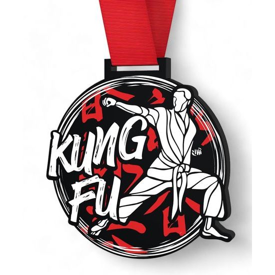 Giant Kung Fu Black Acrylic Medal