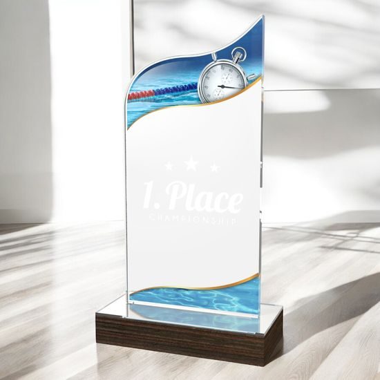 United Swimming Acrylic Wood Fusion Trophy