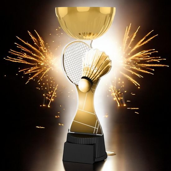 Vancouver Classic Badminton Racket and Shuttlecock Gold Cup Trophy