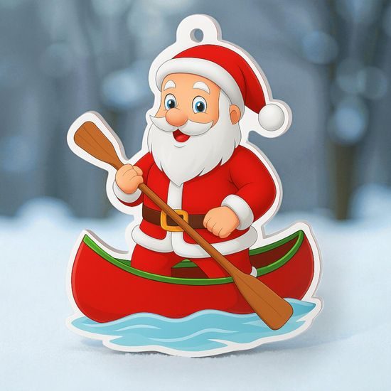 Jolly Father Christmas Canoeing Medal