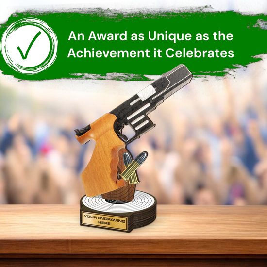 Grove Pistol Shooting Real Wood Trophy