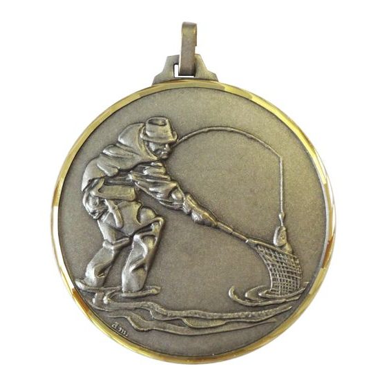 Diamond Edged Angling Fishing Silver Medal