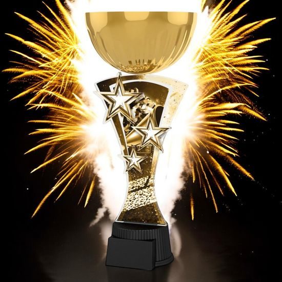 Triple Star Classic Cheerleader Gold Trophy Cup