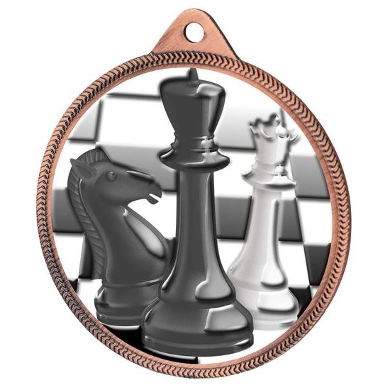 Chess Colour Texture 3D Print Bronze Medal