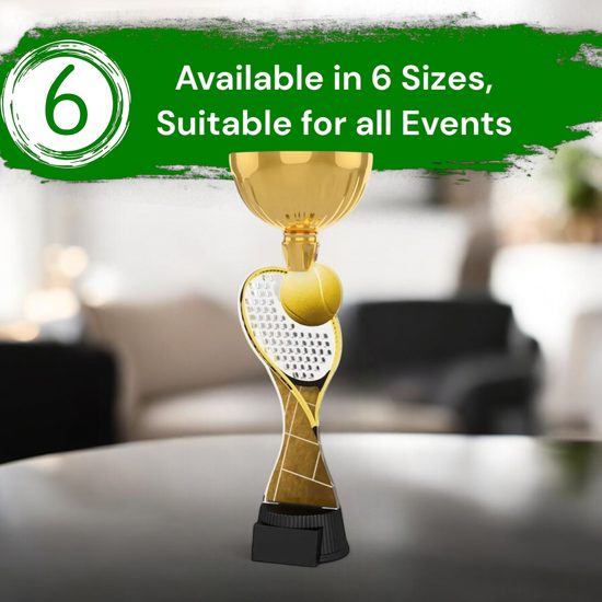 Vancouver Classic Tennis Racket and Ball Gold Cup Trophy
