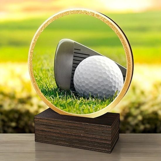 Holt Colour Golf Real Wood Trophy