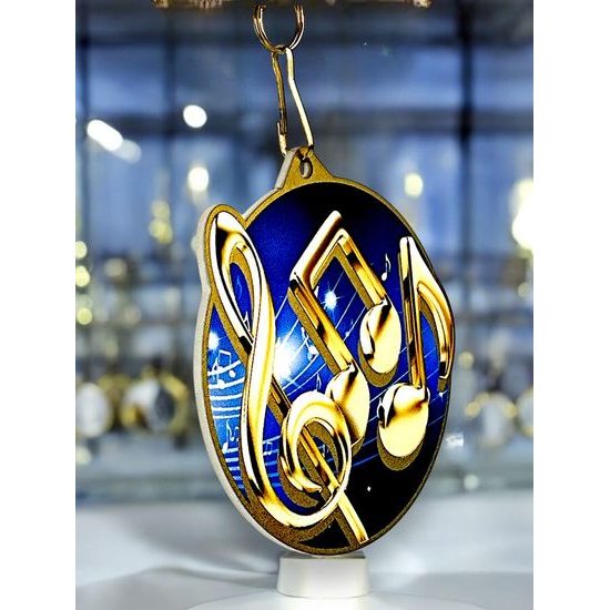 Aurum Music Notes Stainless Steel Medal