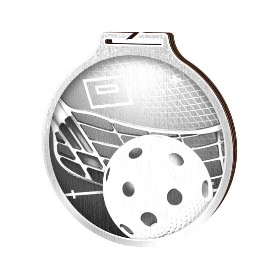 Habitat Classic Floorball Silver Eco Friendly Wooden Medal