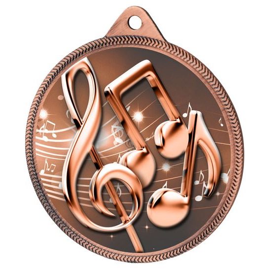 Music Notes Classic Texture 3D Print Bronze Medal