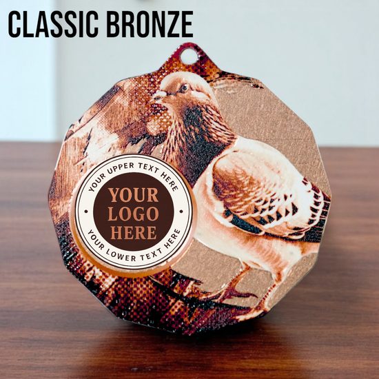 Dodeca Pigeon Racing Stainless Steel Logo Insert Medal