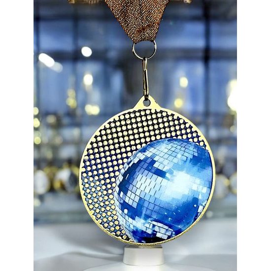 Aurum Dance Glitterball Stainless Steel Medal