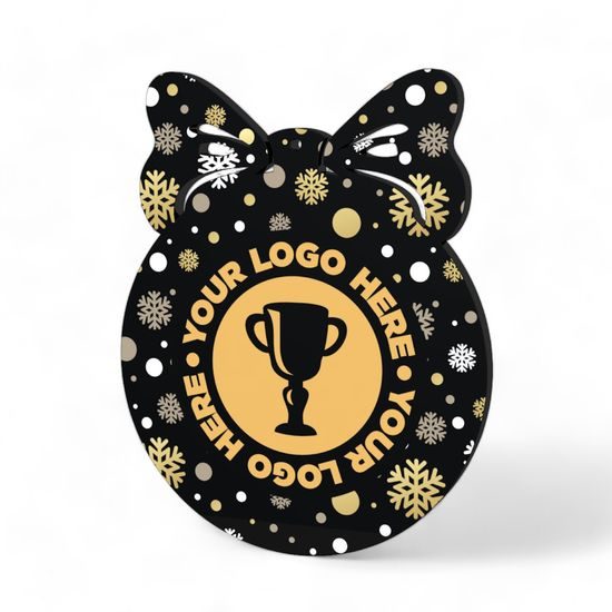 Black and Gold Wreath Custom Made Printed Bauble