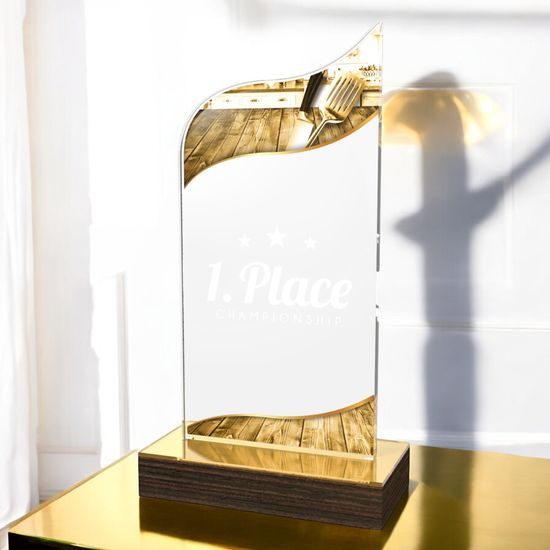 United Cooking Acrylic Wood Fusion Trophy