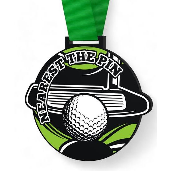 Giant Black Acrylic Nearest the Pin Golf Medal