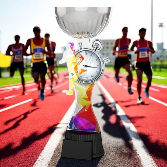 Montreal Running Stopwatch Silver Cup Trophy