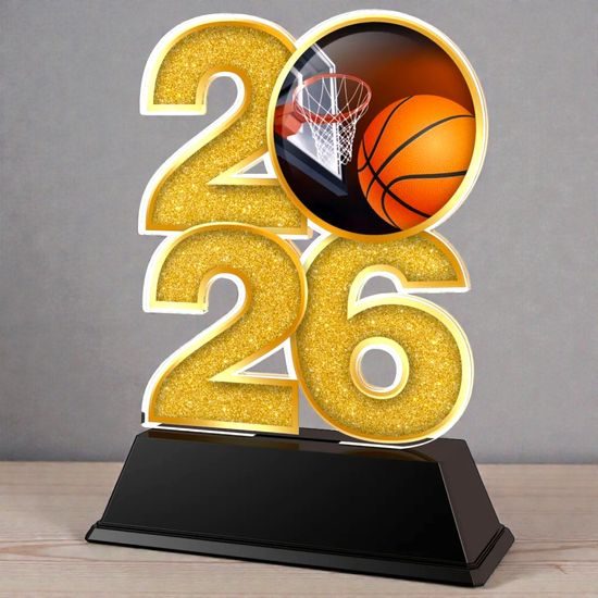 Basketball Year Trophy – Sports Award with Year Selection