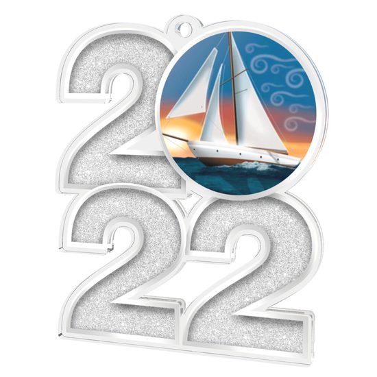 Sailing 2022 Silver Acrylic Medal