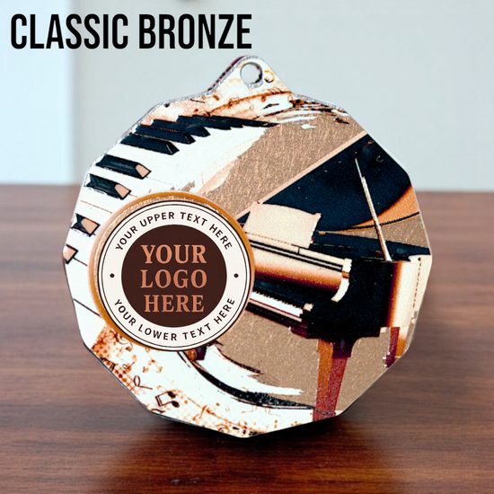 Dodeca Piano Music Stainless Steel Logo Insert Medal