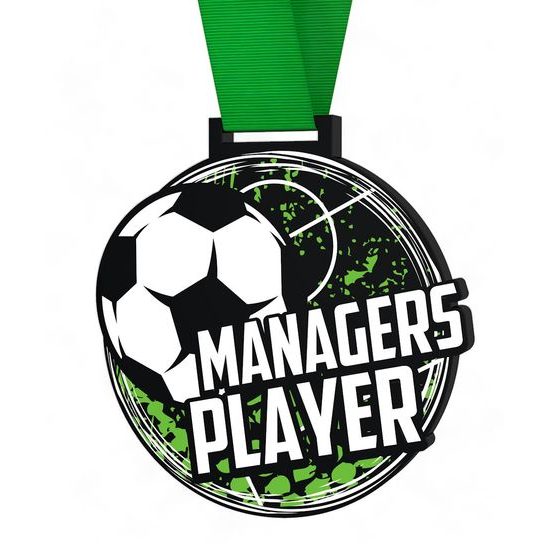 Giant Managers Player Black Acrylic Football Medal