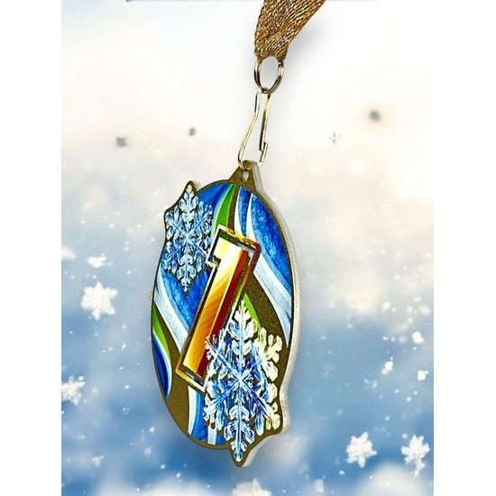 Aurum 1st Place Winter Snowflake Gold Stainless Steel Medal