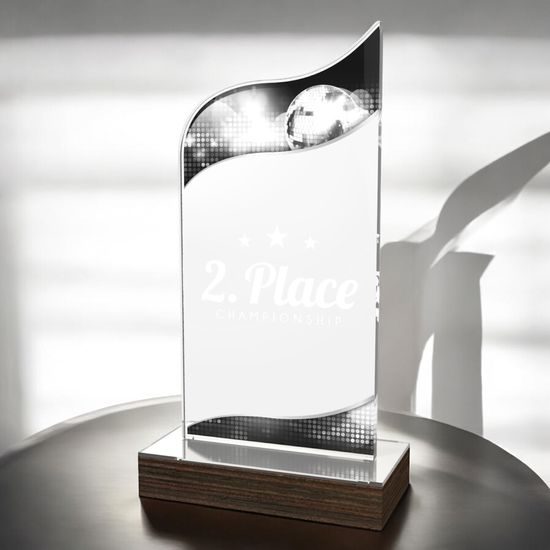 United Disco Ball Dance Acrylic Wood Fusion Trophy