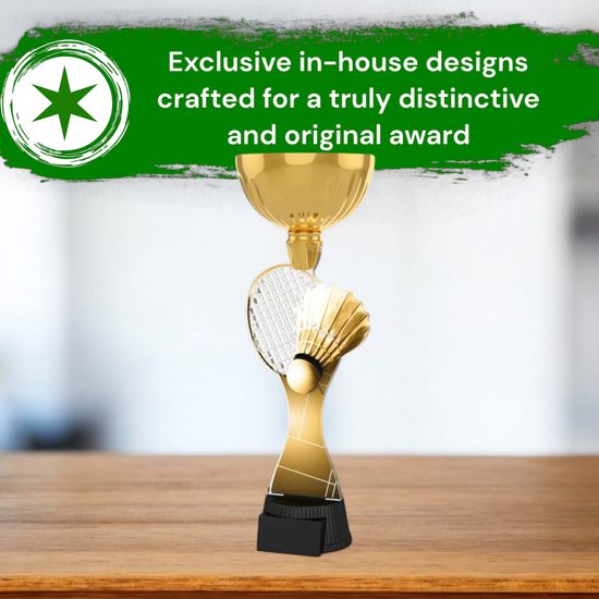 Vancouver Classic Badminton Racket and Shuttlecock Gold Cup Trophy