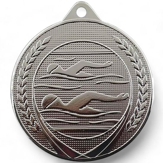Champion Embossed Swimming Silver Medal