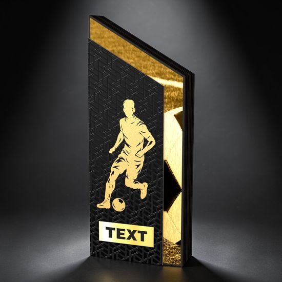 Spire Edge Metal & Wood Football Trophy