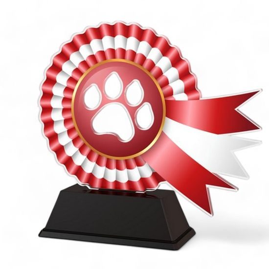 Marley Paw Print Red Rosette Award