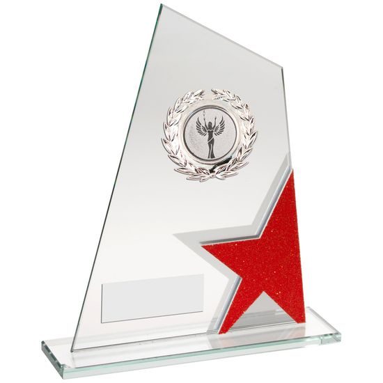 Red Star Jade Silver Crystal Logo Insert Award