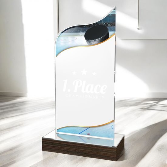 United Ice Hockey Acrylic Wood Fusion Trophy