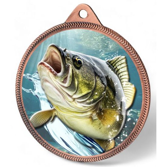 Bream Fishing Texture Print Bronze Medal