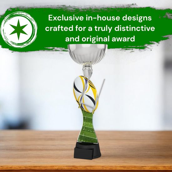 Montreal Rugby Ball and Goal Silver Cup Trophy