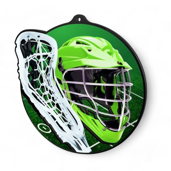 Rincon Colour Lacrosse Black Acrylic Medal