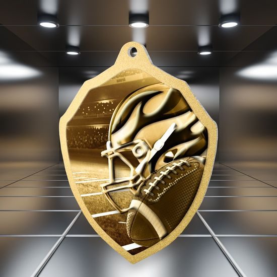 Molton Classic American Football Stainless Steel Shield Medal