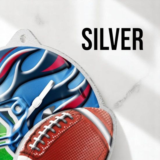 Aurum Amercian Football Stainless Steel Logo Insert Medal