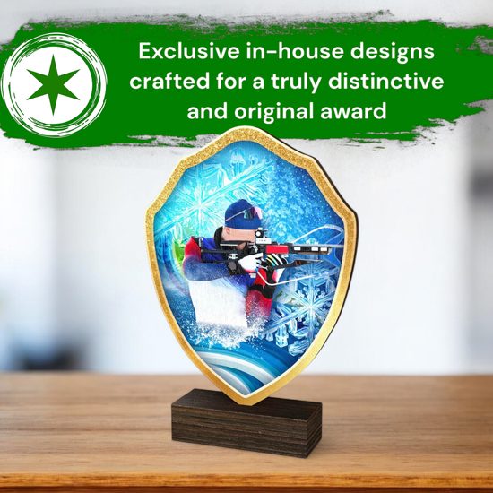 Arden Biathlon Real Wood Shield Trophy