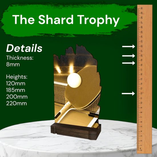 Shard Classic Table Tennis Eco Friendly Wooden Trophy