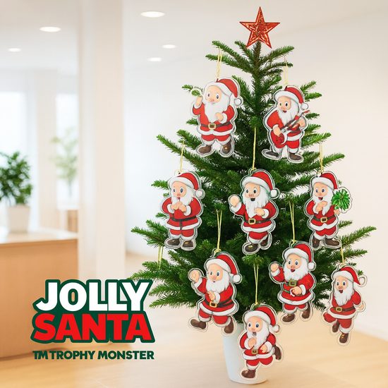 Jolly Santa Canoeing Christmas Bauble