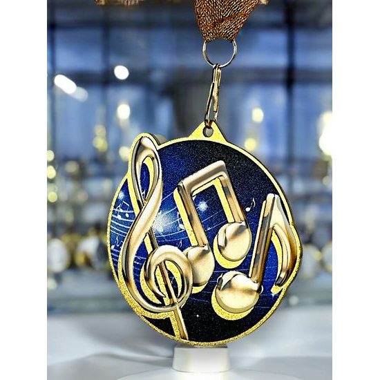 Aurum Music Notes Stainless Steel Medal