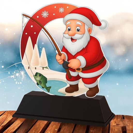 Santa Fishing Christmas Trophy