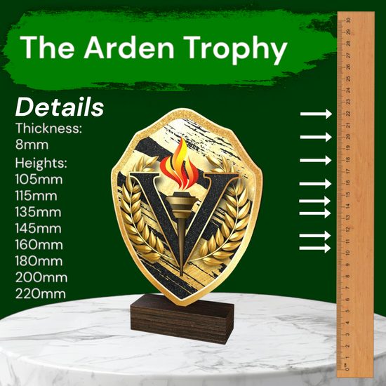 Arden Victory Real Wood Shield Trophy