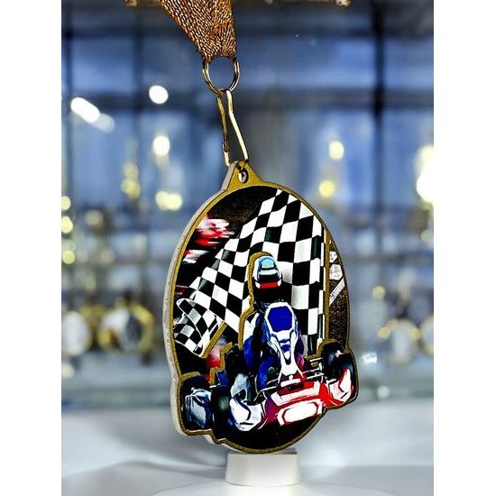Aurum Go Karting Stainless Steel Medal