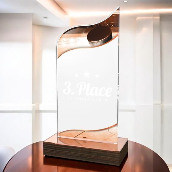 United Ice Hockey Acrylic Wood Fusion Trophy