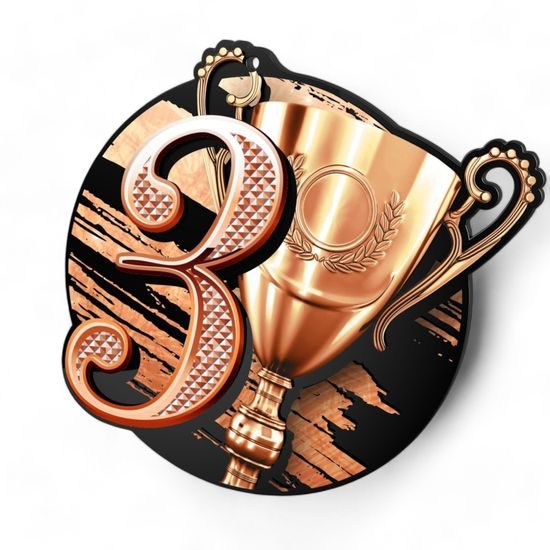 Rincon Bronze 3rd Place Black Acrylic Medal